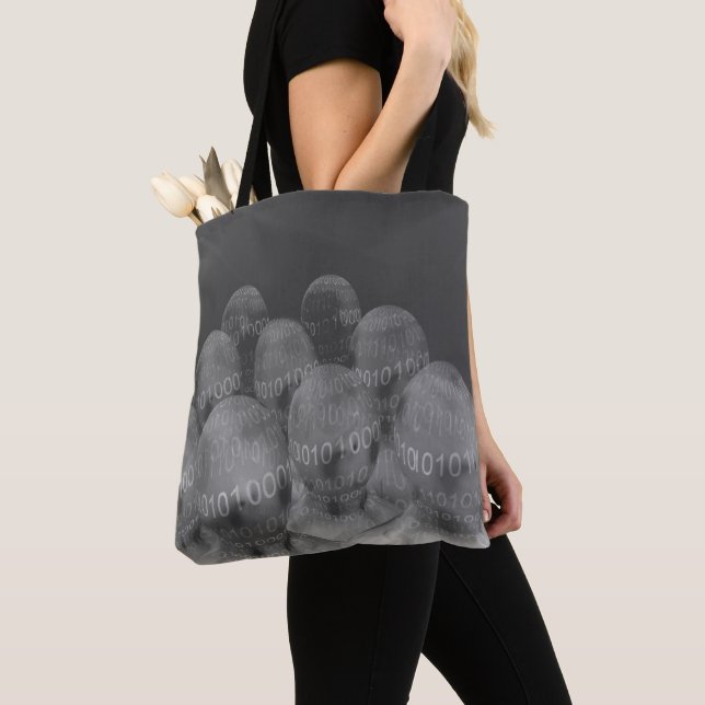 binary code ,man and digital communications . tote bag (Close Up)