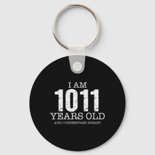 Binary Code Math Kids 11th Birthday Gift Key Ring