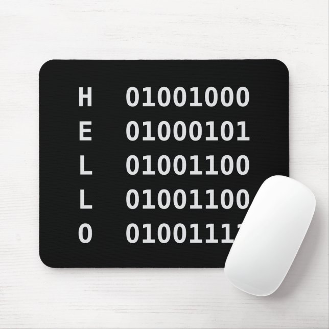 Binary Code Mouse Mat (With Mouse)