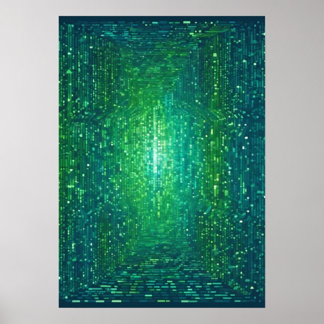 Binary Code Network Programmer Developer Sticker Poster (Front)