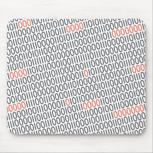 Binary Code Pattern Black Red on any Colour Mouse Mat
