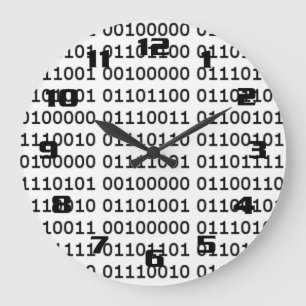 binary code Pattern Large Clock