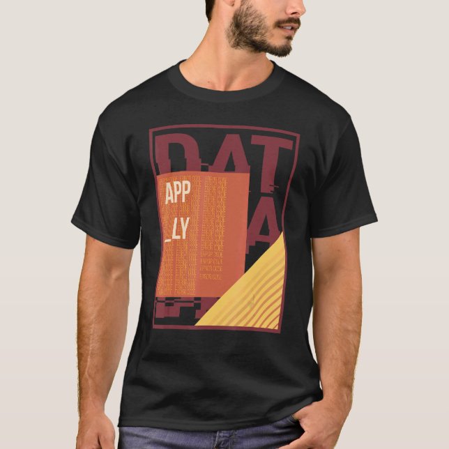 Binary Code Retro Computer Glitch Geek Programmer  T-Shirt (Front)