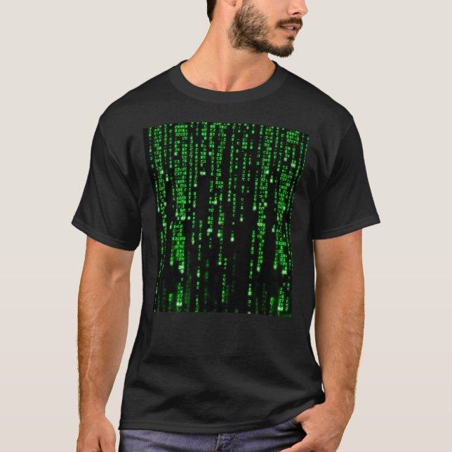 Binary Code - The Matrix Program Classic T-Shirt (Front)
