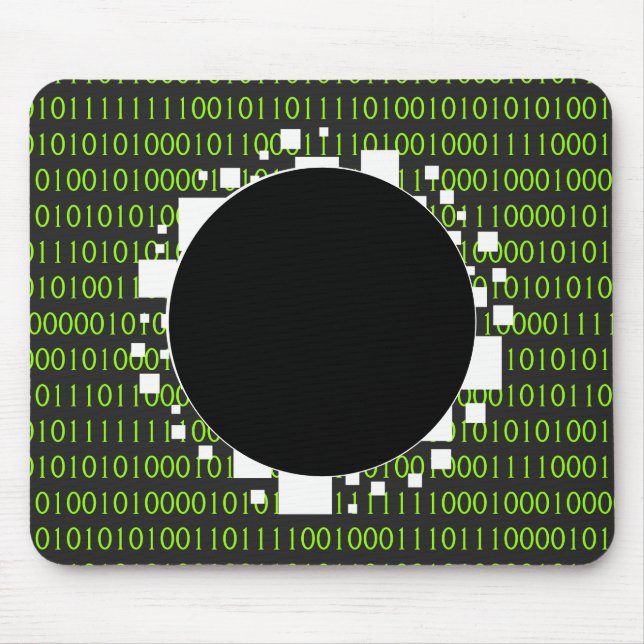 Binary Code White Green Digital Portal 1s 0s Abyss Mouse Mat (Front)