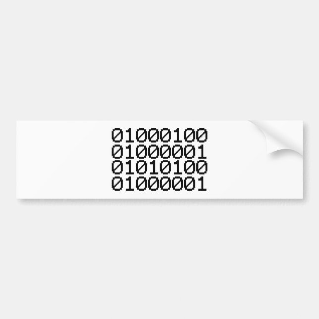 BINARY DATA BUMPER STICKER (Front)