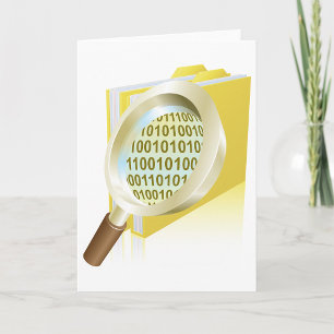 Binary Data Magnifying Glass Digital File Search  Card