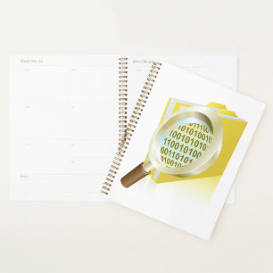Binary Data Magnifying Glass Digital File Search  Planner