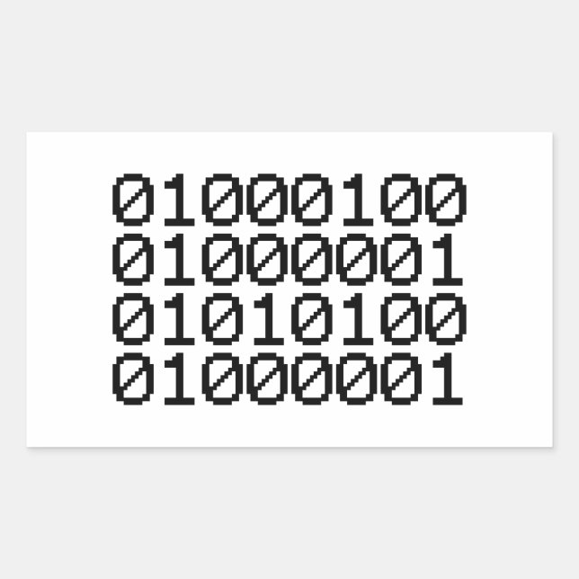 BINARY DATA RECTANGULAR STICKER (Front)