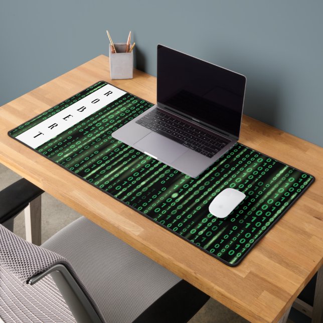 Binary data stream personalised desk mat (Office 2)