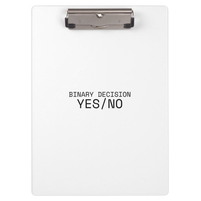 Binary Decision Yes No Minimalist Industrial  Clipboard (Front)