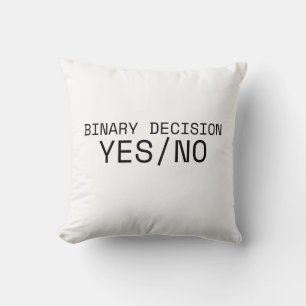 Binary Decision Yes No Minimalist Typewriter Cushion