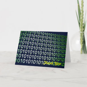binary digits thank you card