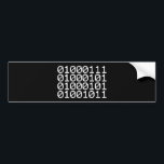BINARY GEEK BUMPER STICKER<br><div class="desc">GEEK IN BINARY

Globe Trotters specialises in idiosyncratic imagery from around the globe. Here you will find unique Greeting Cards,  Postcards,  Posters,  Mousepads and more.</div>