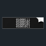 BINARY GEEK BUMPER STICKER<br><div class="desc">GEEK IN BINARY

Globe Trotters specialises in idiosyncratic imagery from around the globe. Here you will find unique Greeting Cards,  Postcards,  Posters,  Mousepads and more.</div>