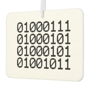 BINARY GEEK CAR AIR FRESHENER