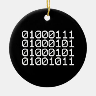 BINARY GEEK CERAMIC TREE DECORATION