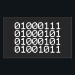 BINARY GEEK RECTANGULAR STICKER<br><div class="desc">GEEK IN BINARY

Globe Trotters specialises in idiosyncratic imagery from around the globe. Here you will find unique Greeting Cards,  Postcards,  Posters,  Mousepads and more.</div>