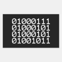 BINARY GEEK RECTANGULAR STICKER