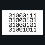 BINARY GEEK RECTANGULAR STICKER<br><div class="desc">GEEK IN BINARY

Globe Trotters specialises in idiosyncratic imagery from around the globe. Here you will find unique Greeting Cards,  Postcards,  Posters,  Mousepads and more.</div>