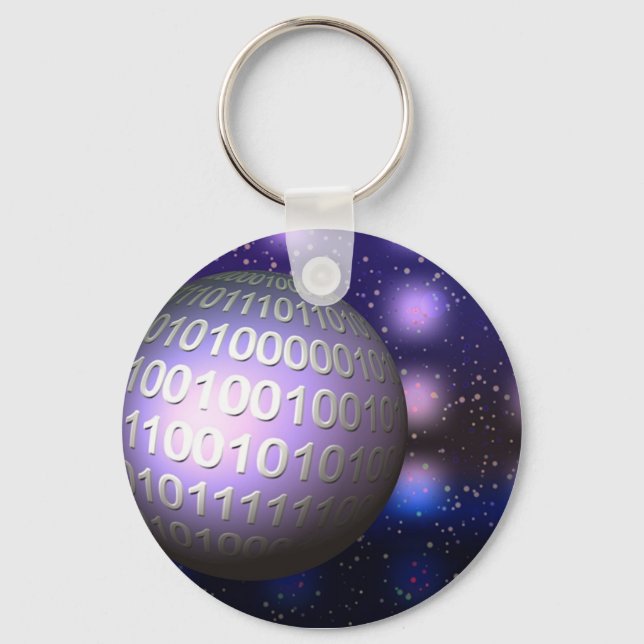 Binary Globe Key Ring (Front)
