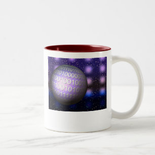 Binary Globe Two-Tone Coffee Mug