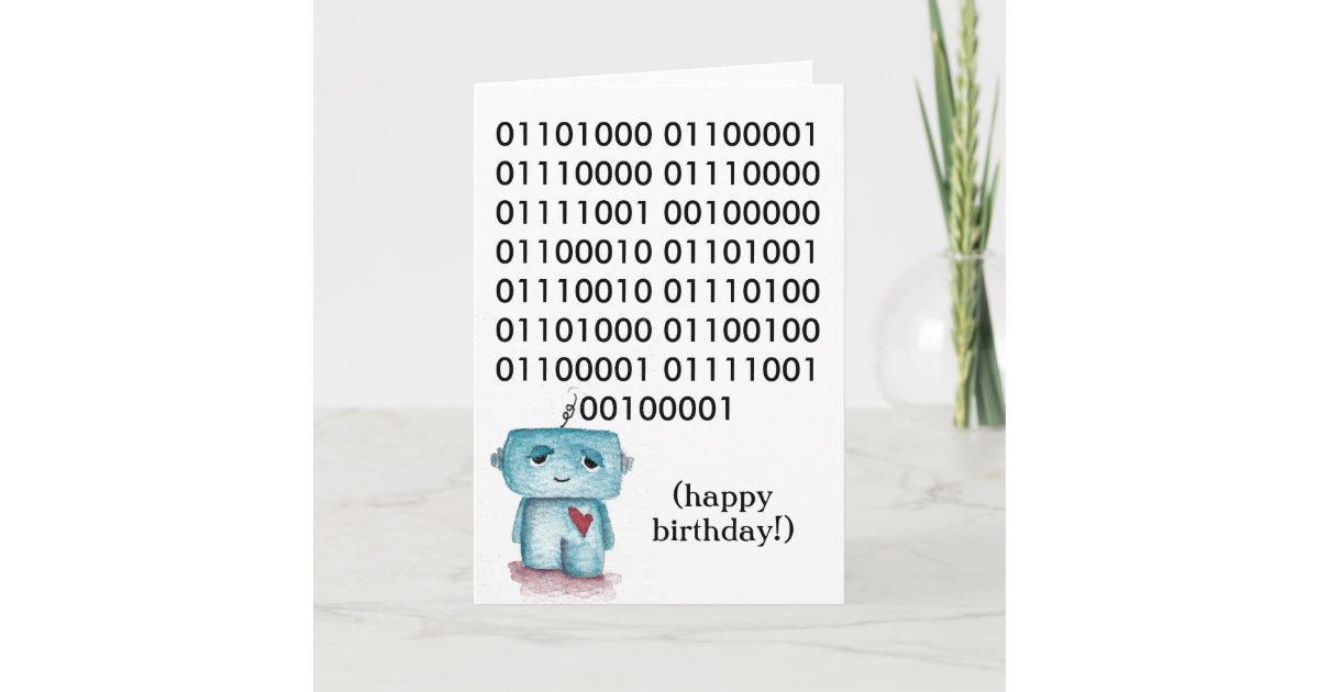 Binary Happy Birthday Card | Zazzle