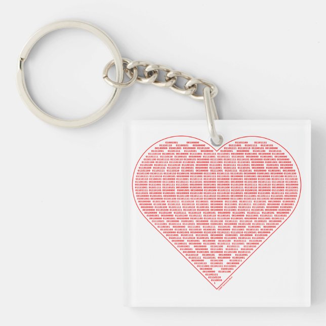 Binary Heart Key Ring (Front)