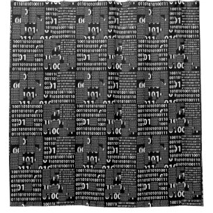 Binary in Black & White Shower Curtain