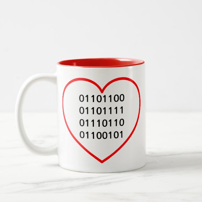 Binary Love Two-Tone Coffee Mug (Left)
