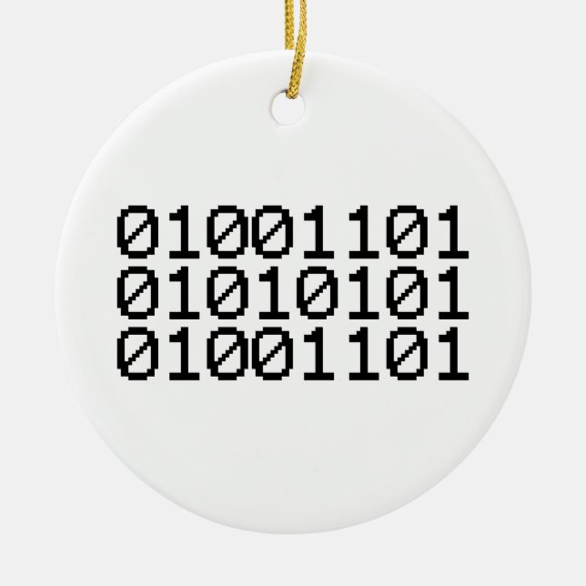 BINARY MUM CERAMIC TREE DECORATION (Front)
