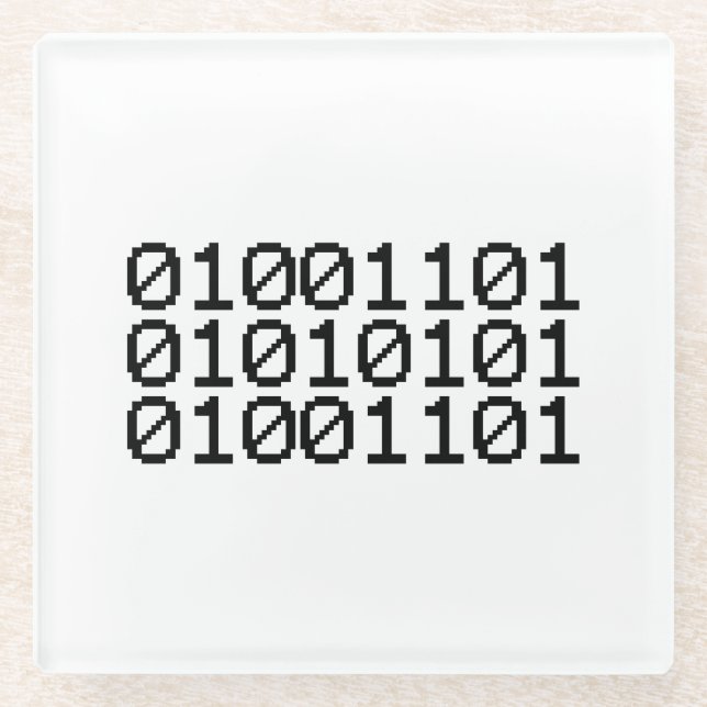 BINARY MUM GLASS COASTER (Front)
