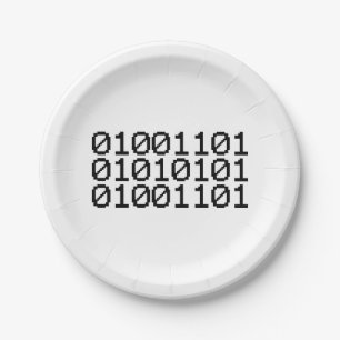 BINARY MUM PAPER PLATE
