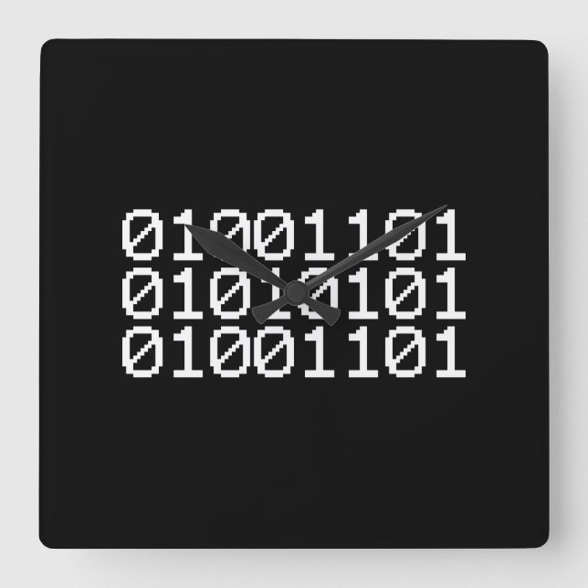 BINARY MUM SQUARE WALL CLOCK (Front)