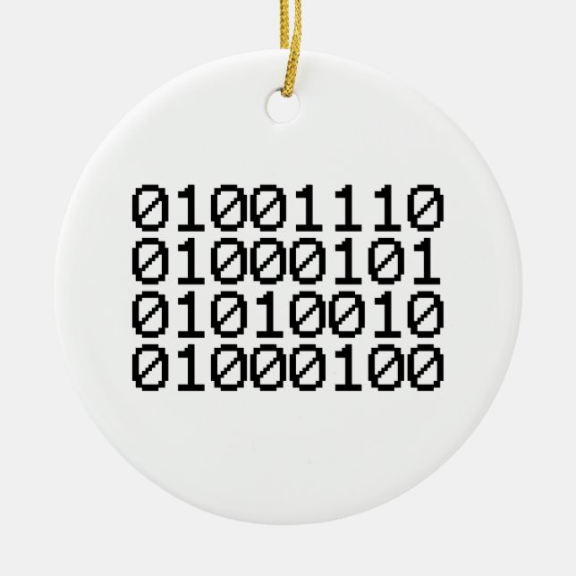 BINARY NERD CERAMIC TREE DECORATION (Front)