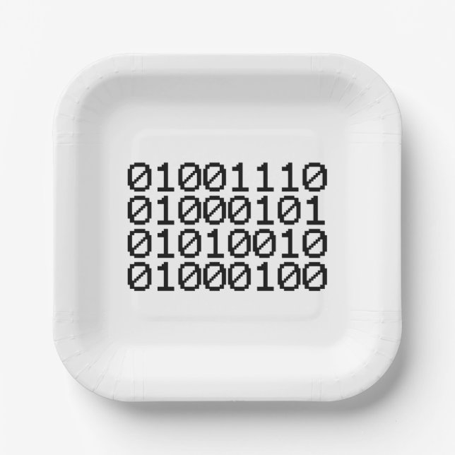 BINARY NERD PAPER PLATE (Front)