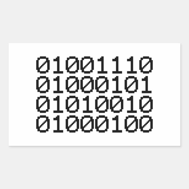 BINARY NERD RECTANGULAR STICKER (Front)