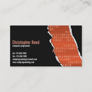 Binary Rip - Orange Business Card