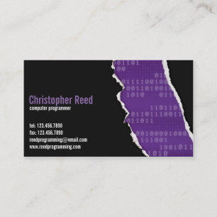 Binary Rip - Purple Business Card