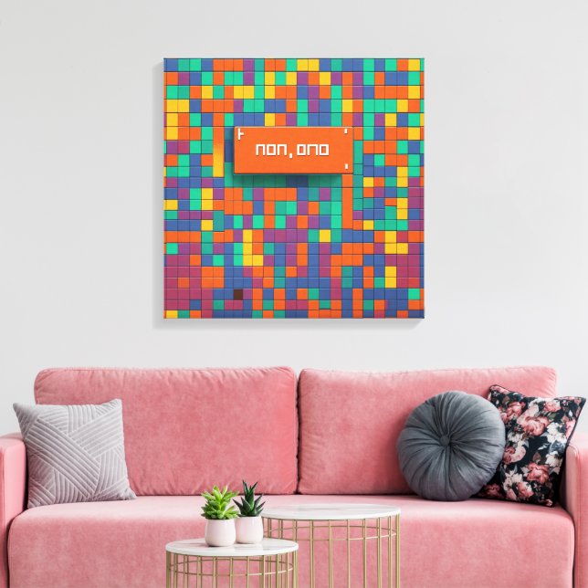 Binary Silence: Non, Ono Canvas Print (Insitu(LivingRoom))