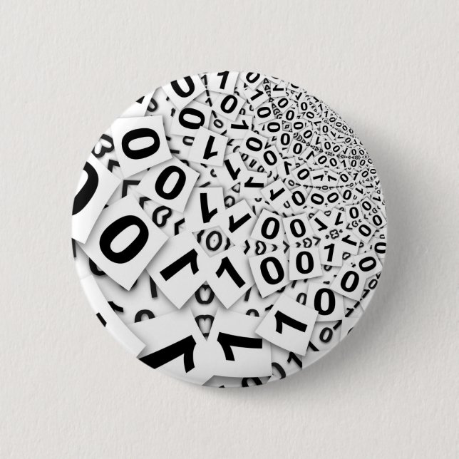 BINARY SYSTEM 6 CM ROUND BADGE (Front)