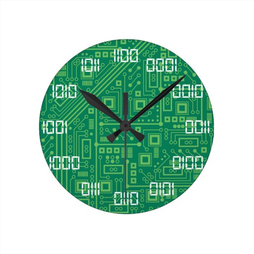 Image of Binary Time Round Clock