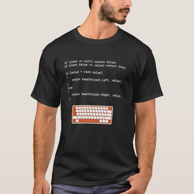 Binary Tree C# Search Node Programming Software En T-Shirt (Front)