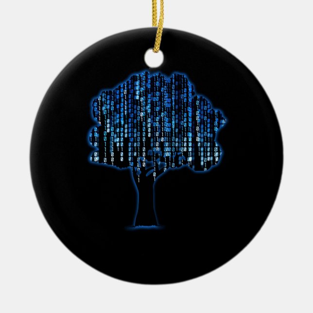 Binary Tree Coding Computer Programmer Ceramic Tree Decoration (Front)