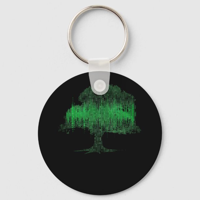 Binary Tree Coding Computer Programmer Key Ring (Front)