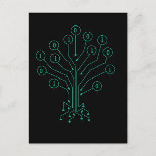Binary Tree Coding Computer Science Programming Postcard