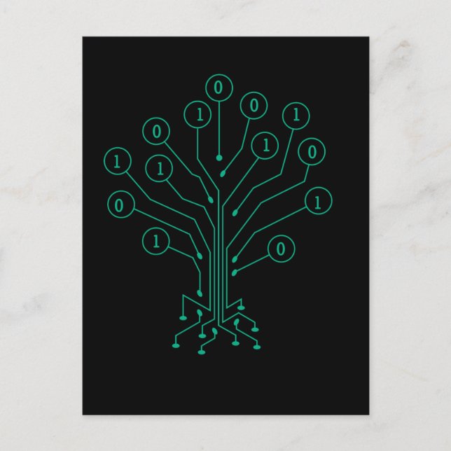 Binary Tree Coding Computer Science Programming Postcard (Front)