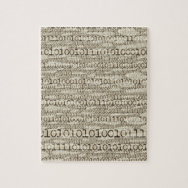 Binary Trendy Funky Nerd Nerdy Geek Retro Jigsaw Puzzle (Vertical)