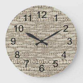 Binary Trendy Funky Nerd Nerdy Geek Retro Large Clock