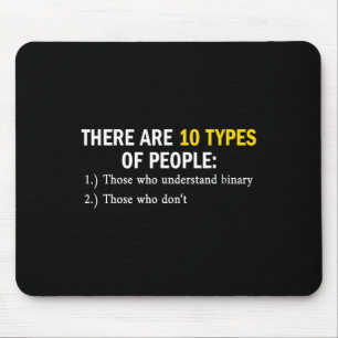 Binary Types Of People Programmer Nerd Boys &amp;  Mouse Mat